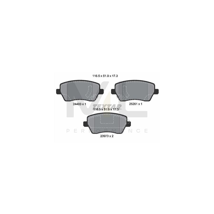 TEXTAR 2440301 Brake pad set with acoustic wear warning