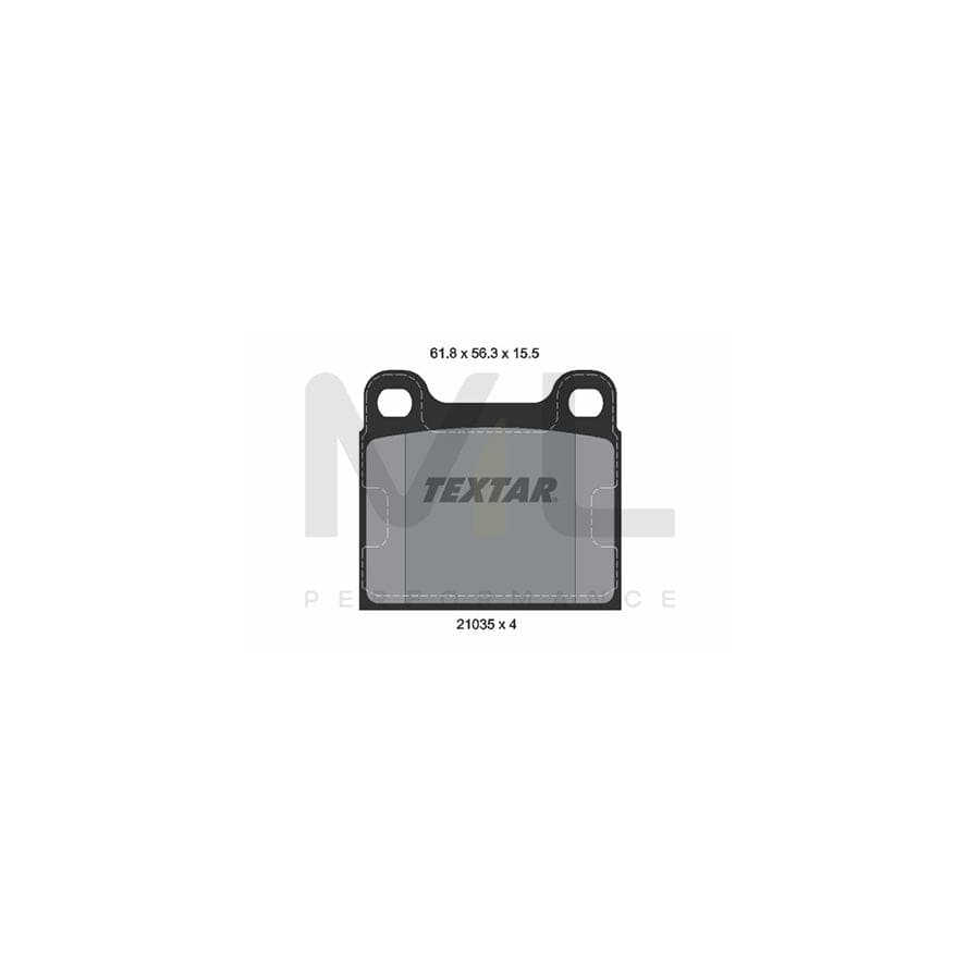 TEXTAR 2103501 Brake pad set not prepared for wear indicator