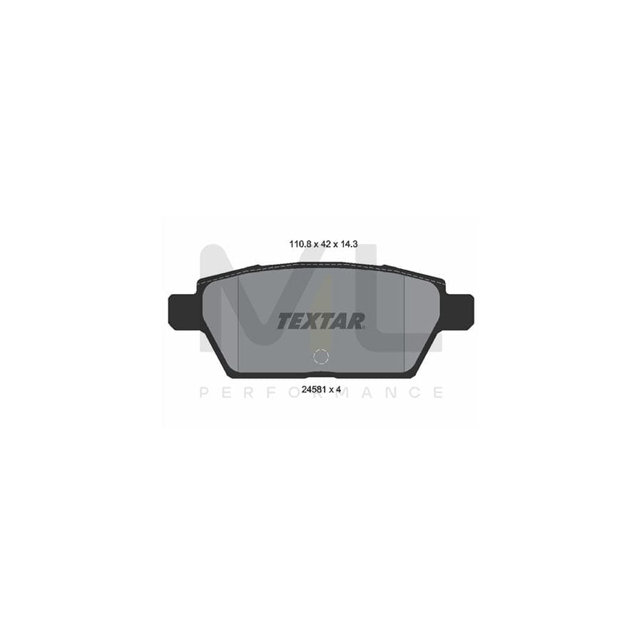 TEXTAR 2458102 Brake pad set not prepared for wear indicator