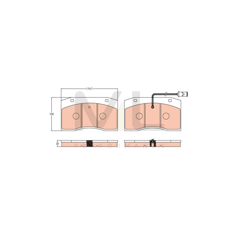 TRW Gdb5060 Brake Pad Set Incl. Wear Warning Contact