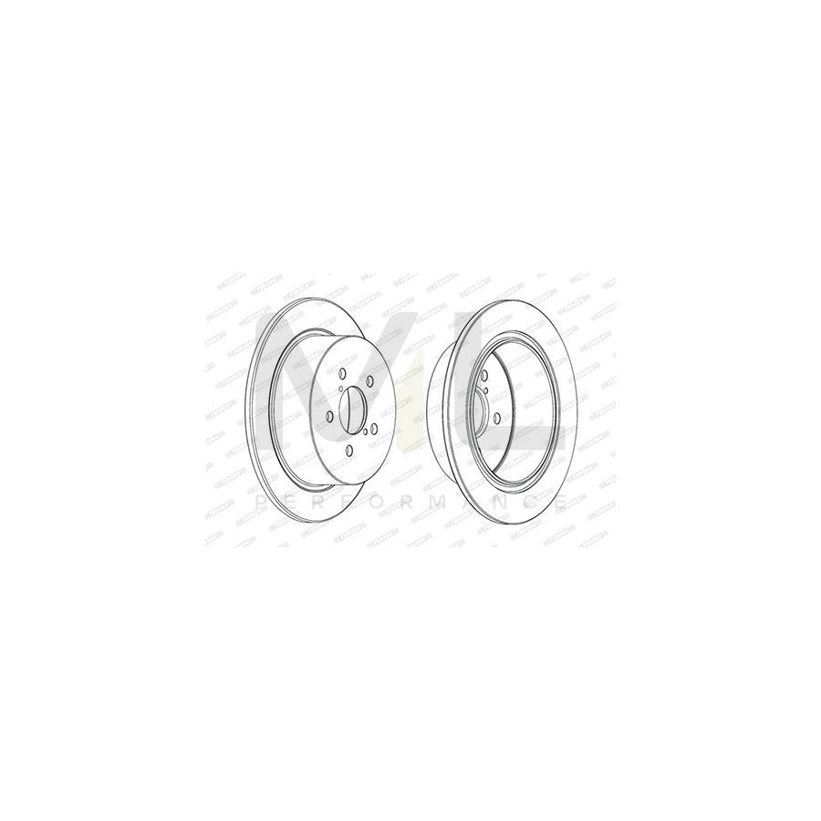 Ferodo Premier DDF1903C Brake Disc Solid, Coated, Without Bolts/Screws - Pair