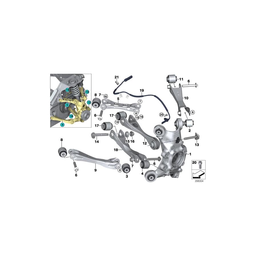 Genuine BMW 33306851564 Rubber Mounting (Inc. i3 120Ah Rex, i3s 120Ah Rex & i3s 94Ah)