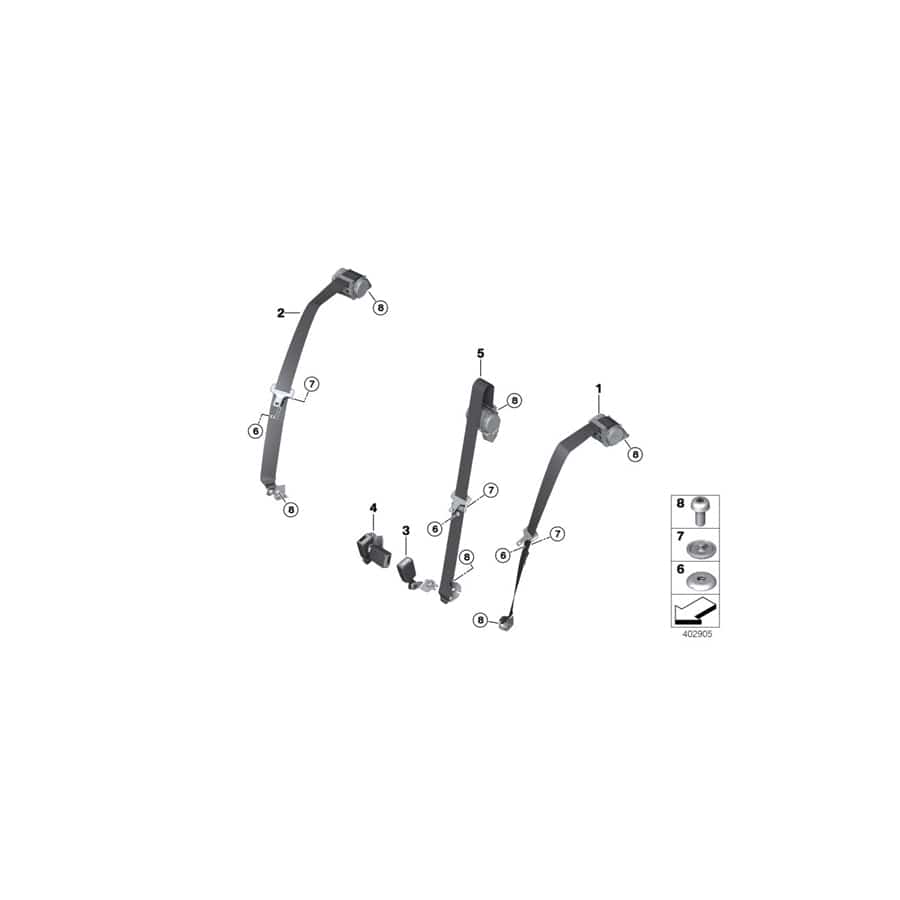 Genuine BMW Mini 72117363789 F55 Lower Belt Rear Right (Inc. Cooper, JCW ALL4 & Cooper SD ALL4)
