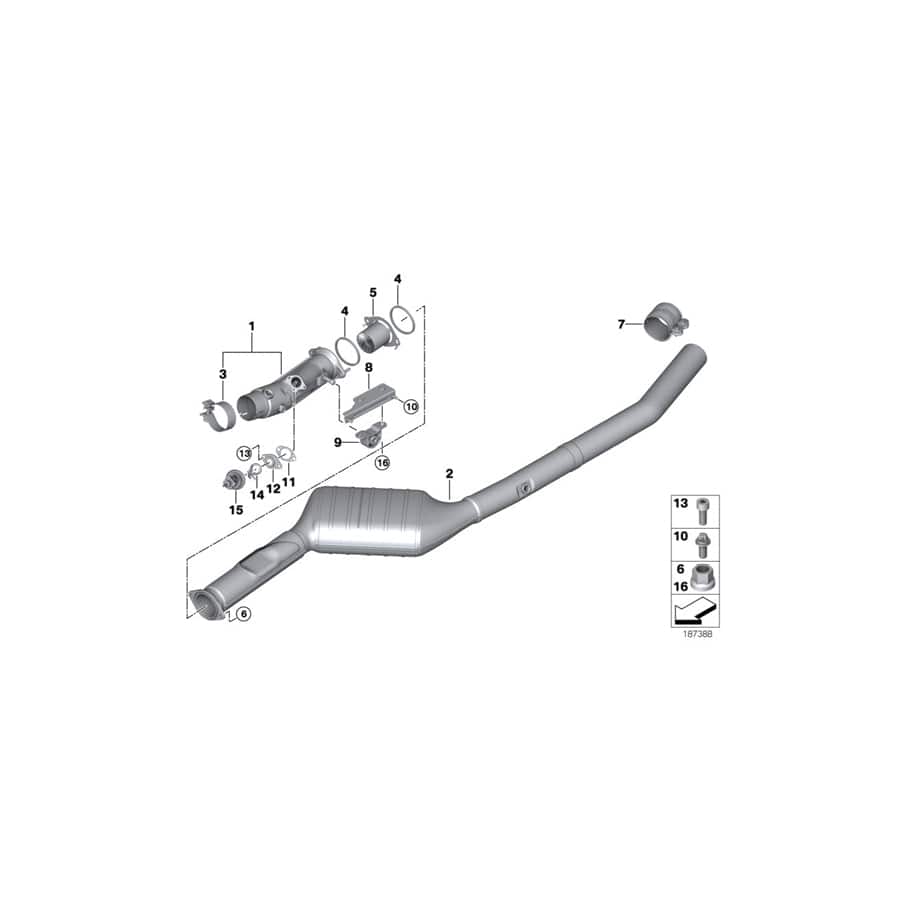 Genuine BMW 18307808016 E70 E71 Front Pipe (Inc. X5 30dX, X5 3.5d & X5 35dX)
