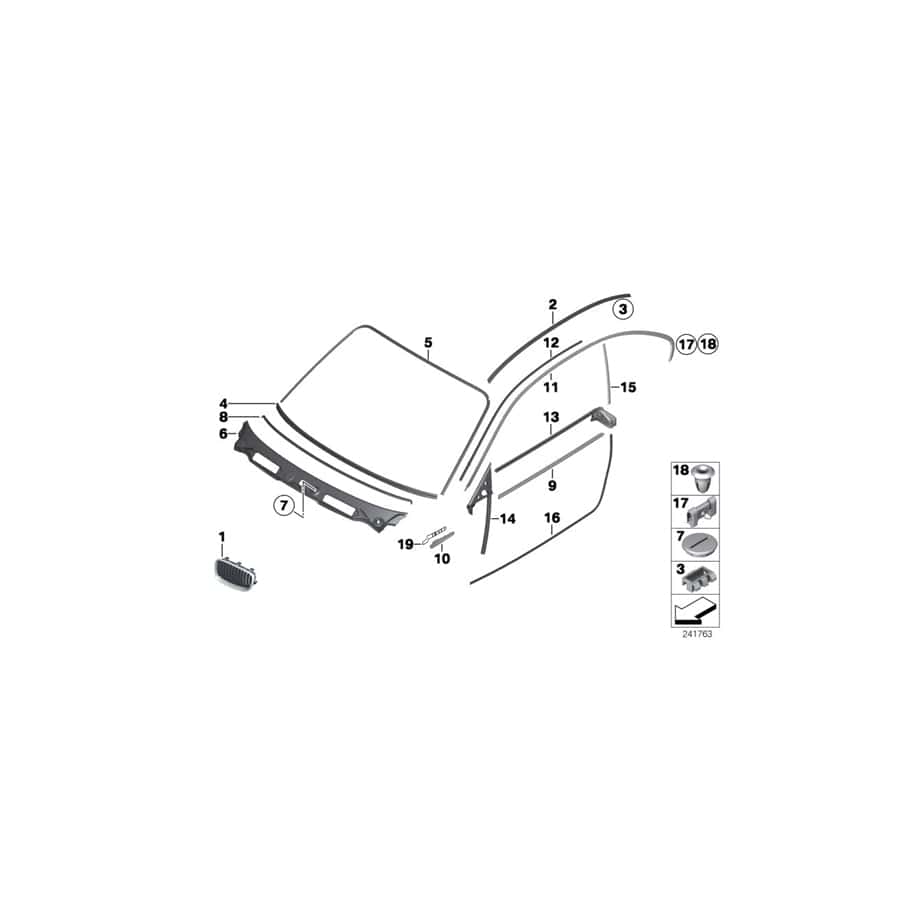 Genuine BMW 51132996072 E82 Roof Frame Strip, Right ALU MATT (Inc. 123d, 120i & 135i)