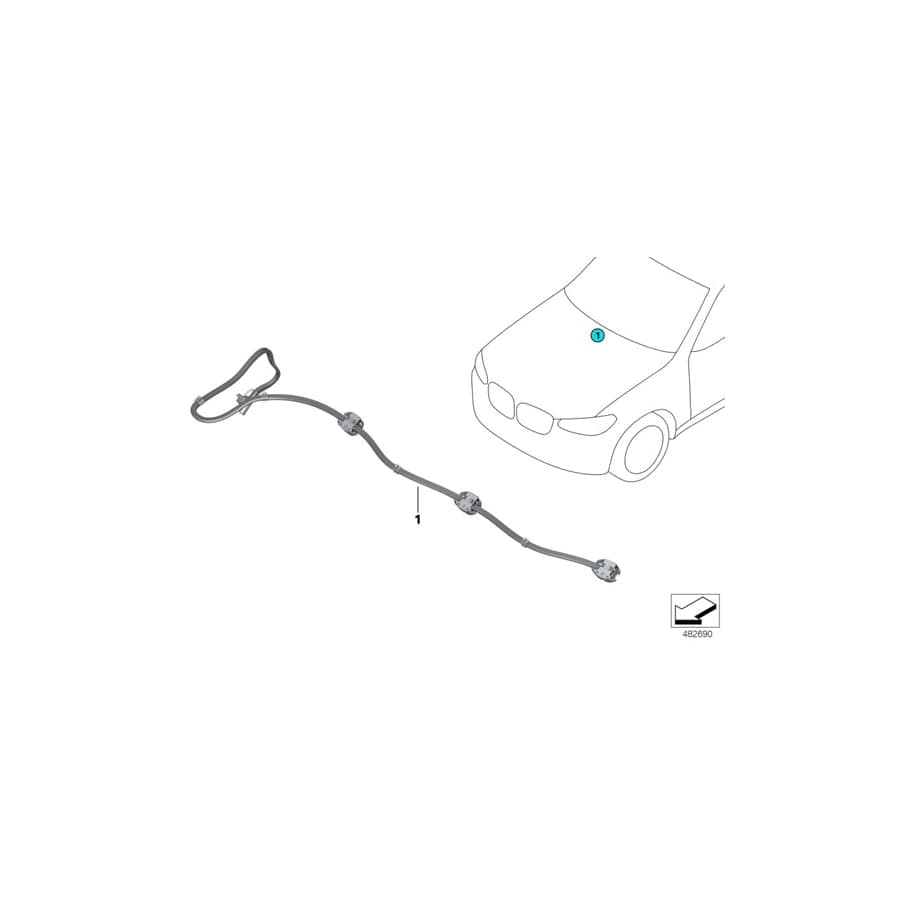 Genuine BMW 61667487715 G06 Nozzle Array Window Washing System (Inc. X6 40iX, X6 30dX & X6 M50iX)