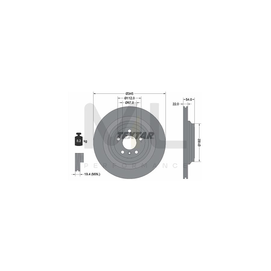 TEXTAR PRO 92284003 Brake Disc Internally Vented, Coated, without wheel hub, without wheel studs - 1 piece