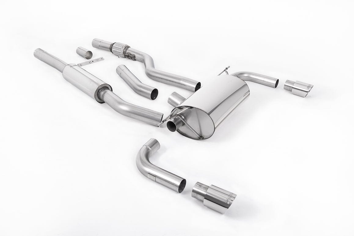 MillTek SSXBM1004 BMW F32 428i Cat-Back Dual-Outlet Resonated with Polished Tips