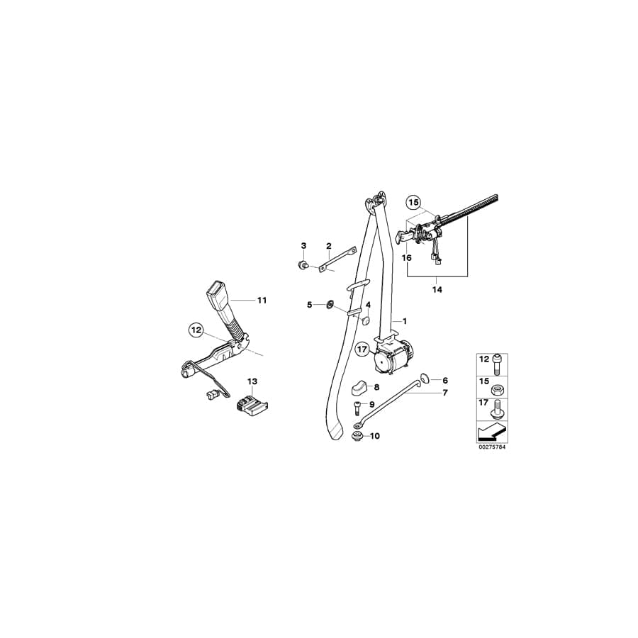 Genuine BMW 72117334636 E92 Belt-Handover, Right M3 (Inc. M3)