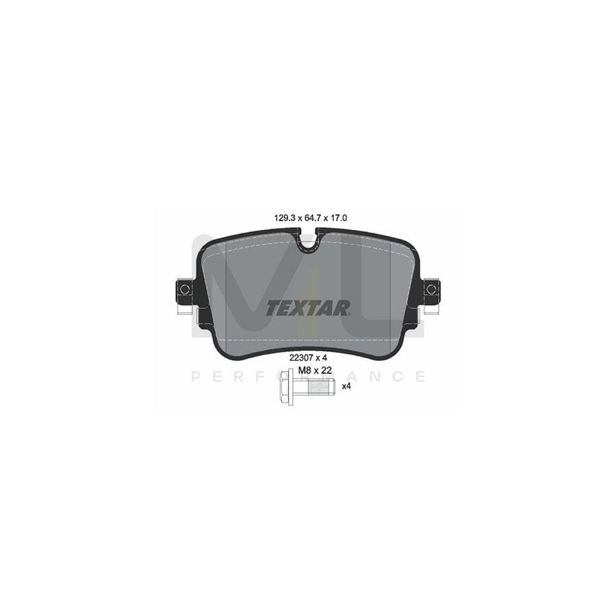 TEXTAR 2230701 Brake pad set prepared for wear indicator, with brake caliper screws