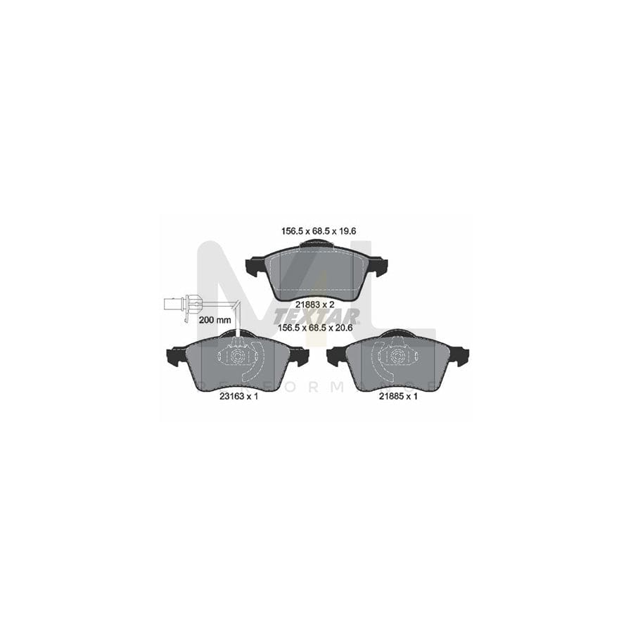 TEXTAR 2188501 Brake pad set with integrated wear warning contact