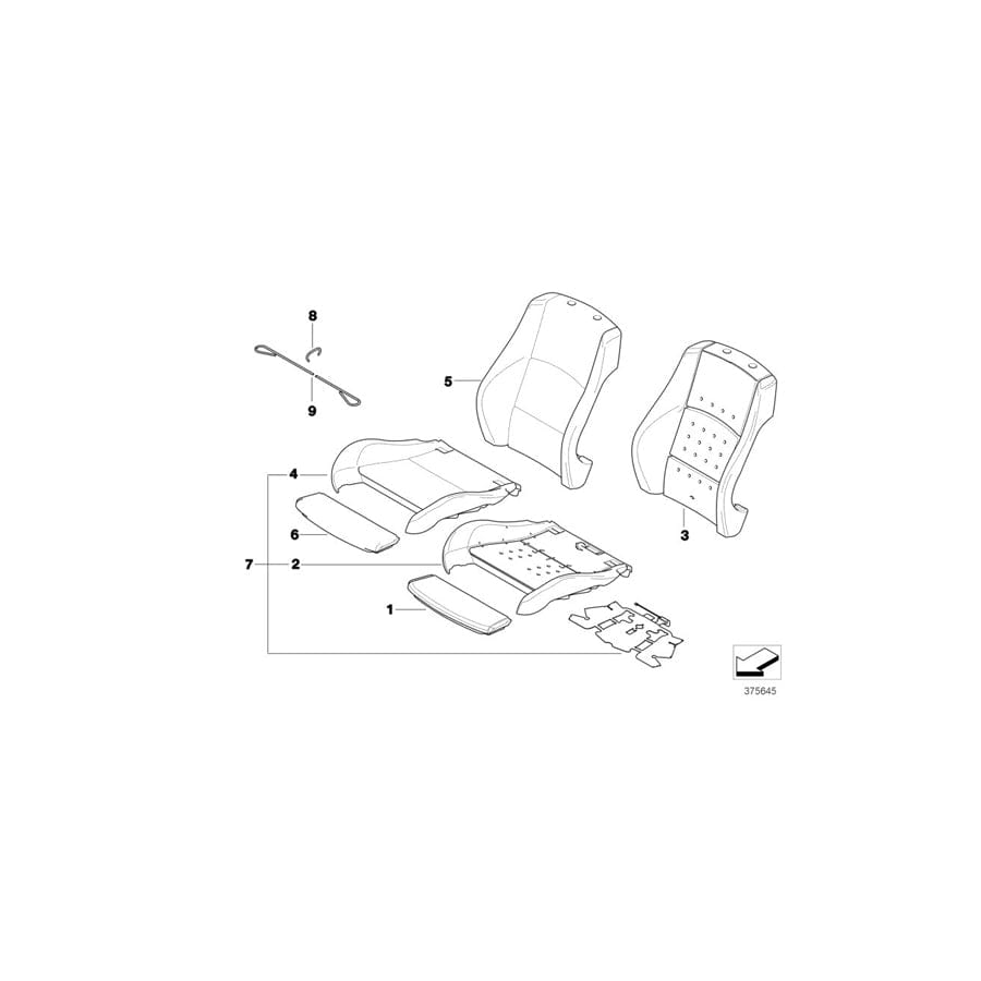 Genuine BMW 52109145655 E88 Cover Backrest Leather Left BEIGE (Inc. 128i & 135i)