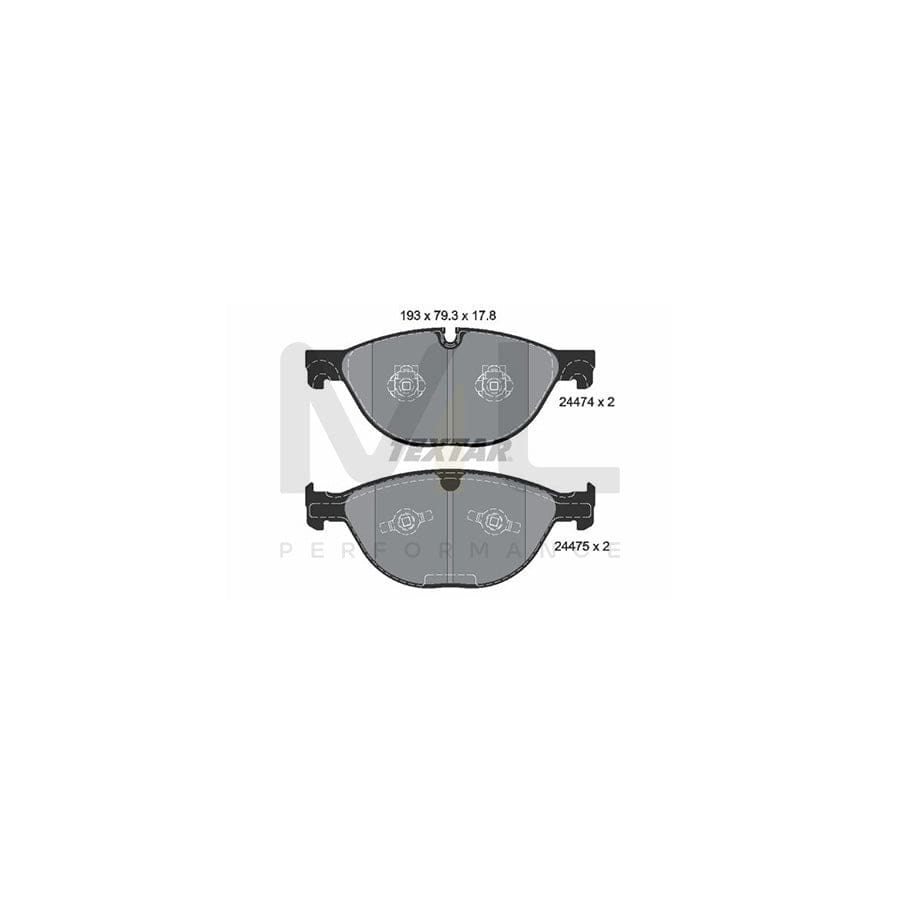 TEXTAR 2447401 Brake pad set not prepared for wear indicator