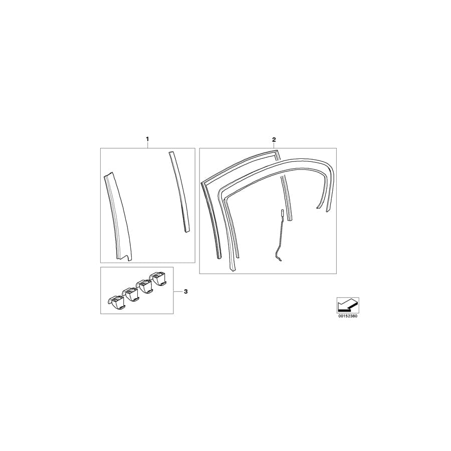 Genuine BMW 51167173409 E60 Side Window Sun Blind Hook (Inc. 530i & 550i)