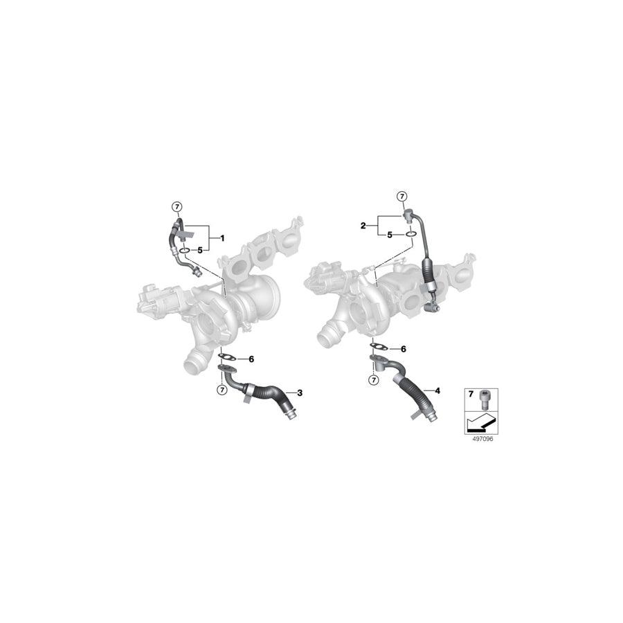 Genuine BMW 11428054869 Oil Supply Line For Turbocharger ZYL. 4-6 (Inc. X3 M & X4 M)