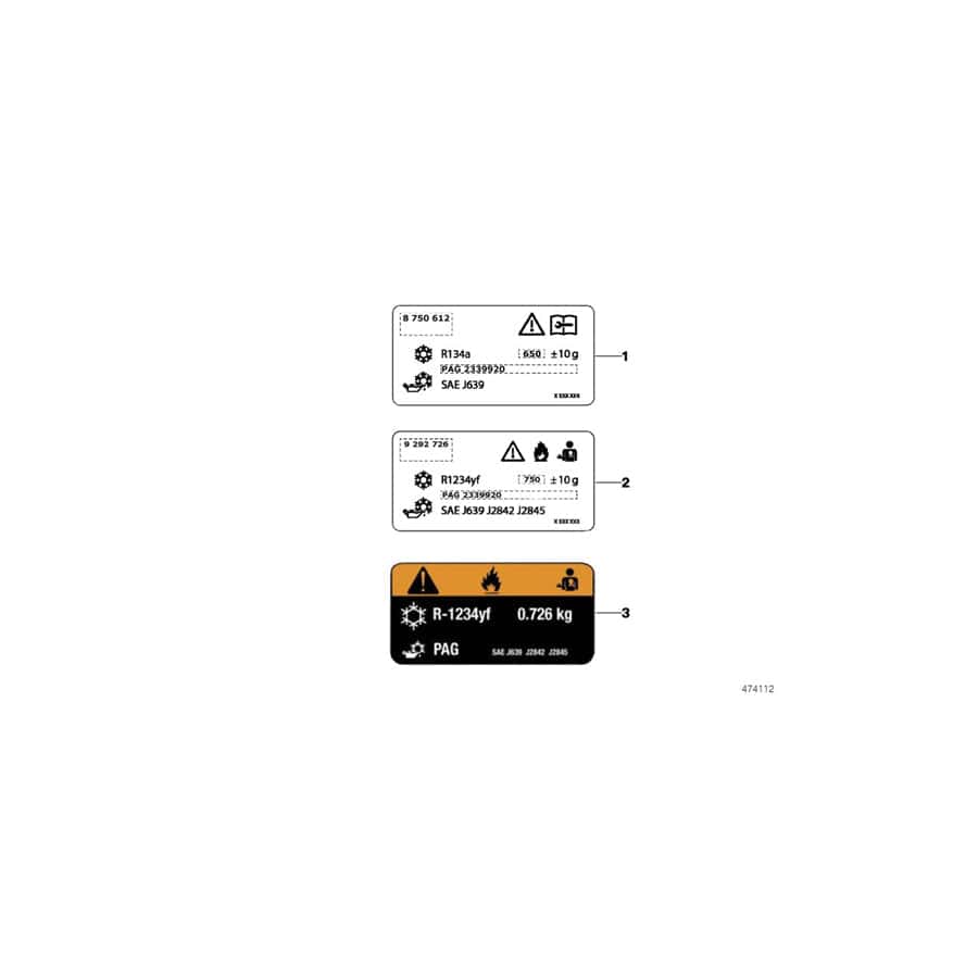 Genuine BMW 71236995664 F20 F46 F31 Label, Coolant 500+/-15G (Inc. X1 20iX, 318i & 118dX)