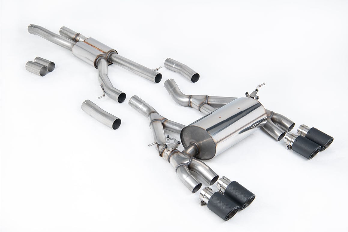 MillTek SSXBM1062 BMW F80 M3 Cat-Back with Carbon Tips - EC Approved