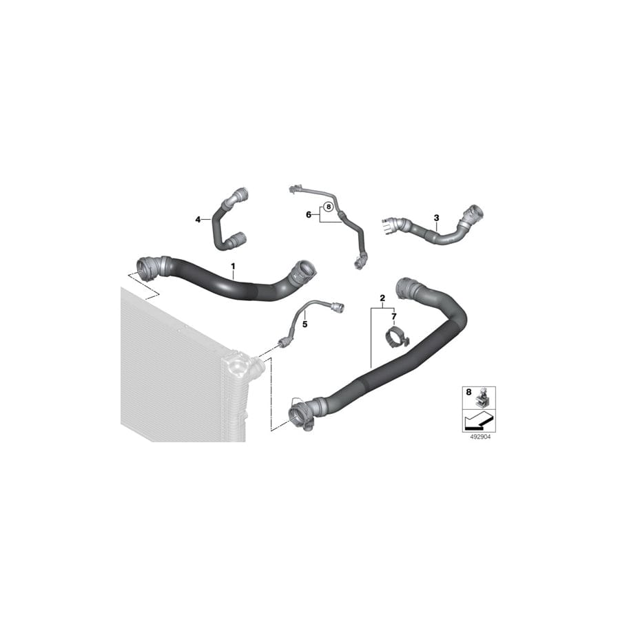 Genuine BMW 11538473704 G32 G30 G20 Line For Coolant Pump EGR module -Coolant pump (Inc. X3 18d, X4 20dX & X3 20dX)