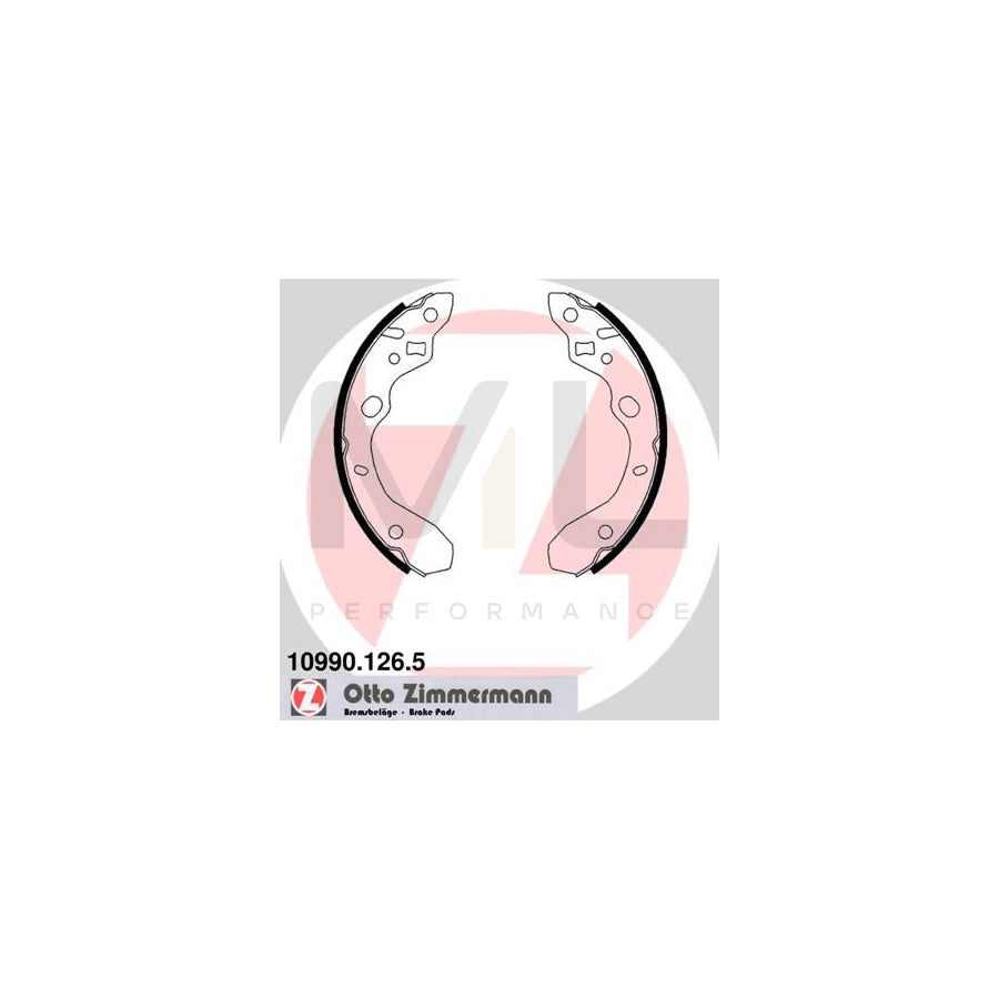 ZIMMERMANN 10990.126.5 Brake Shoe Set for MAZDA 323 Photo corresponds to scope of supply