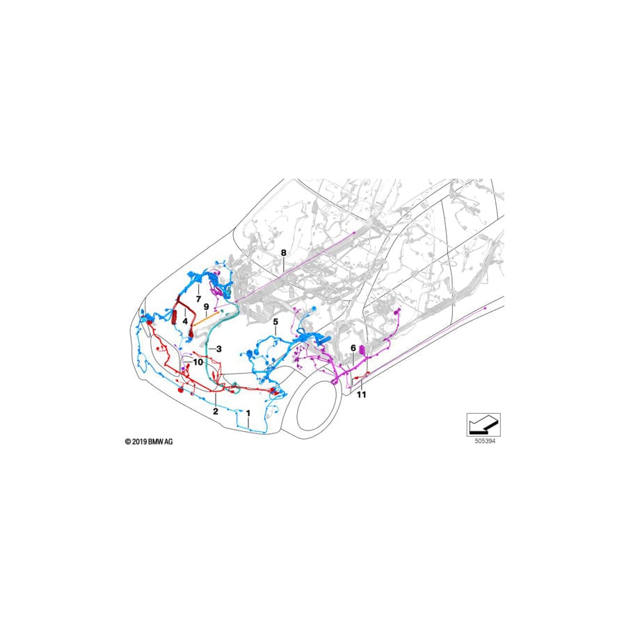 Genuine BMW 61119436132 G05 Front Left Repair Wiring Set (Inc. X5 50iX & X5 M50iX)