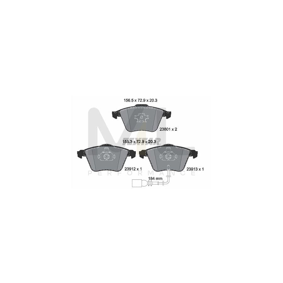 TEXTAR 2380101 Brake pad set with integrated wear warning contact