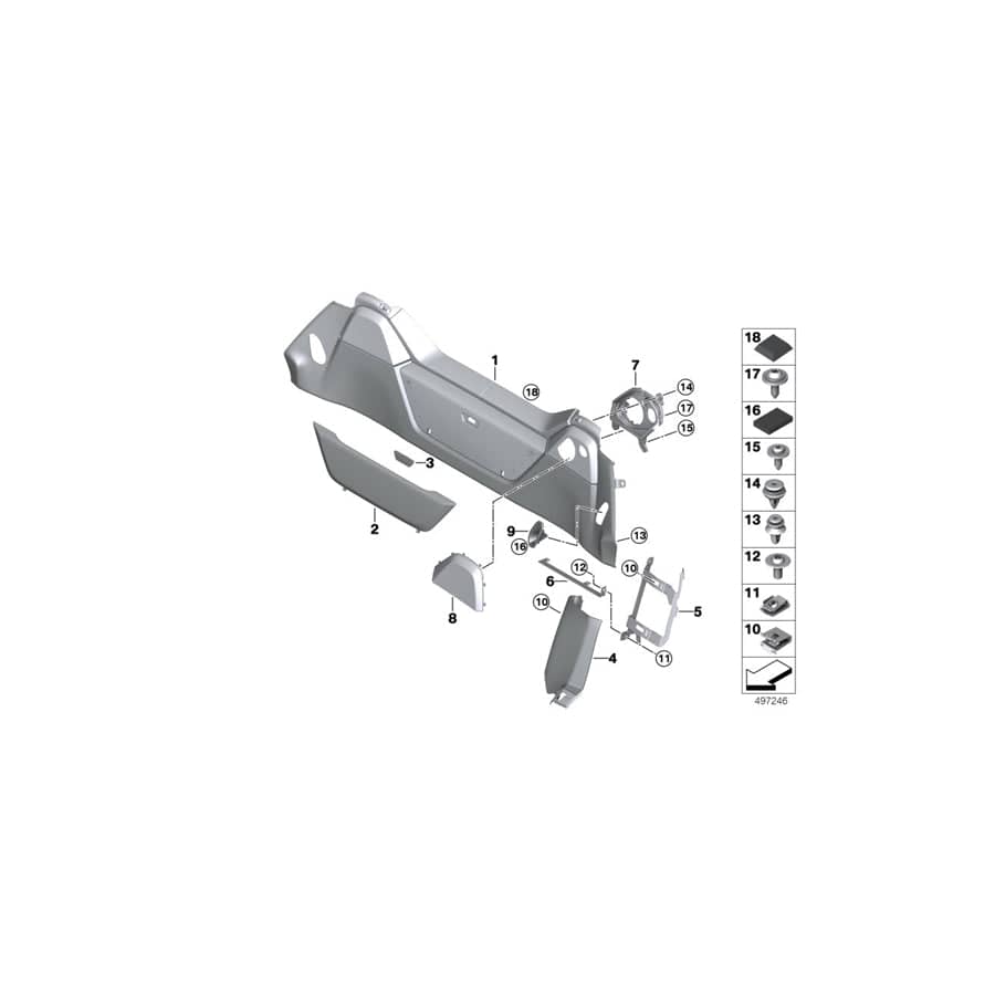 Genuine BMW 51477939573 I15 Folding Pocket Partition Wall ELFENBEINWEISS (Inc. i8)