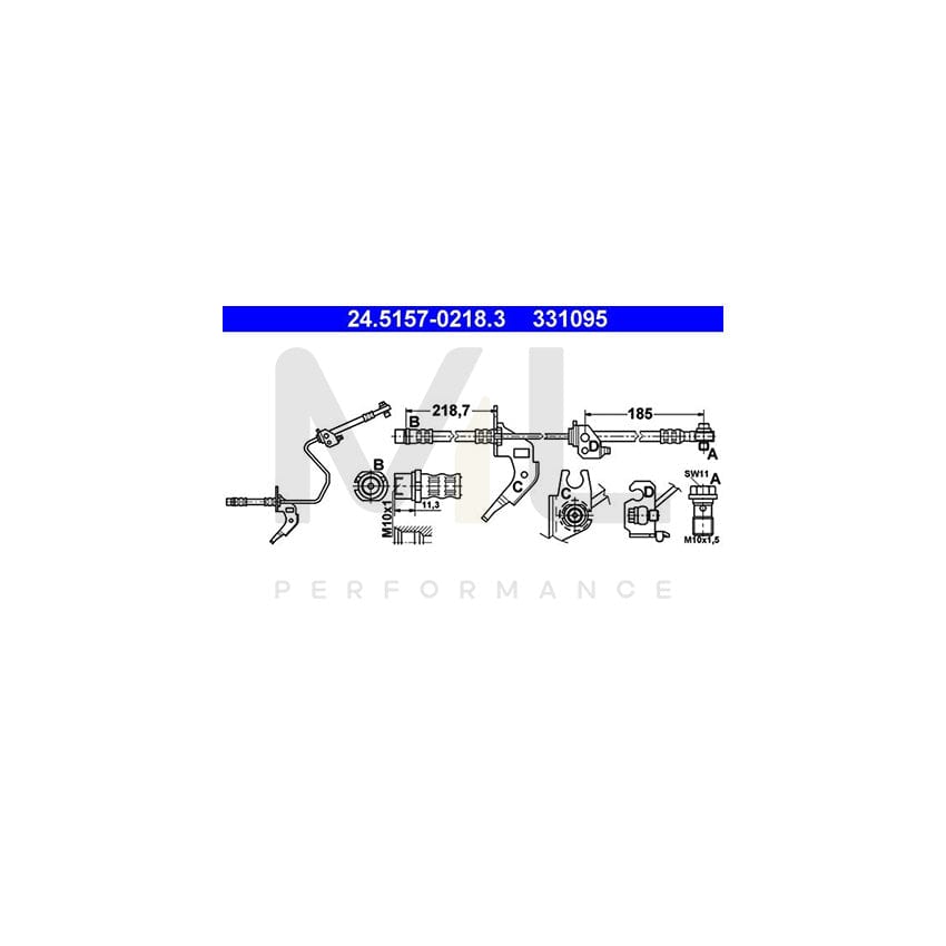 ATE 24.5157-0218.3 Brake Hose 219mm, M10x1
