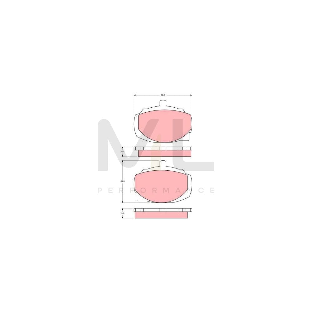 TRW Gdb333 Brake Pad Set Not Prepared For Wear Indicator
