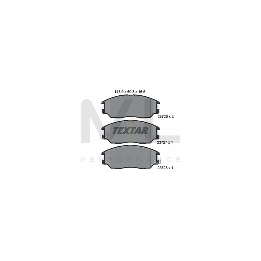TEXTAR 2372601 Brake pad set with acoustic wear warning