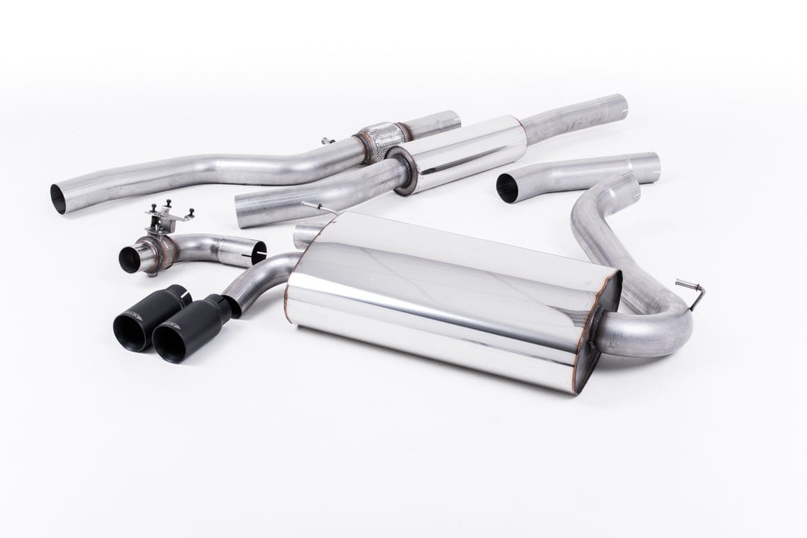 MillTek SSXBM1011 BMW F32 428i Cat-Back Resonated (Quieter) with Cerakote Black Tips