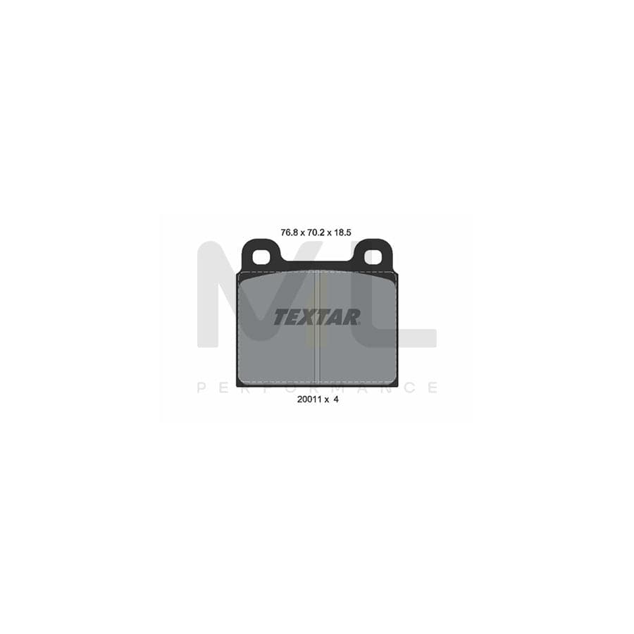 TEXTAR 2001108 Brake pad set for PORSCHE 911 not prepared for wear indicator