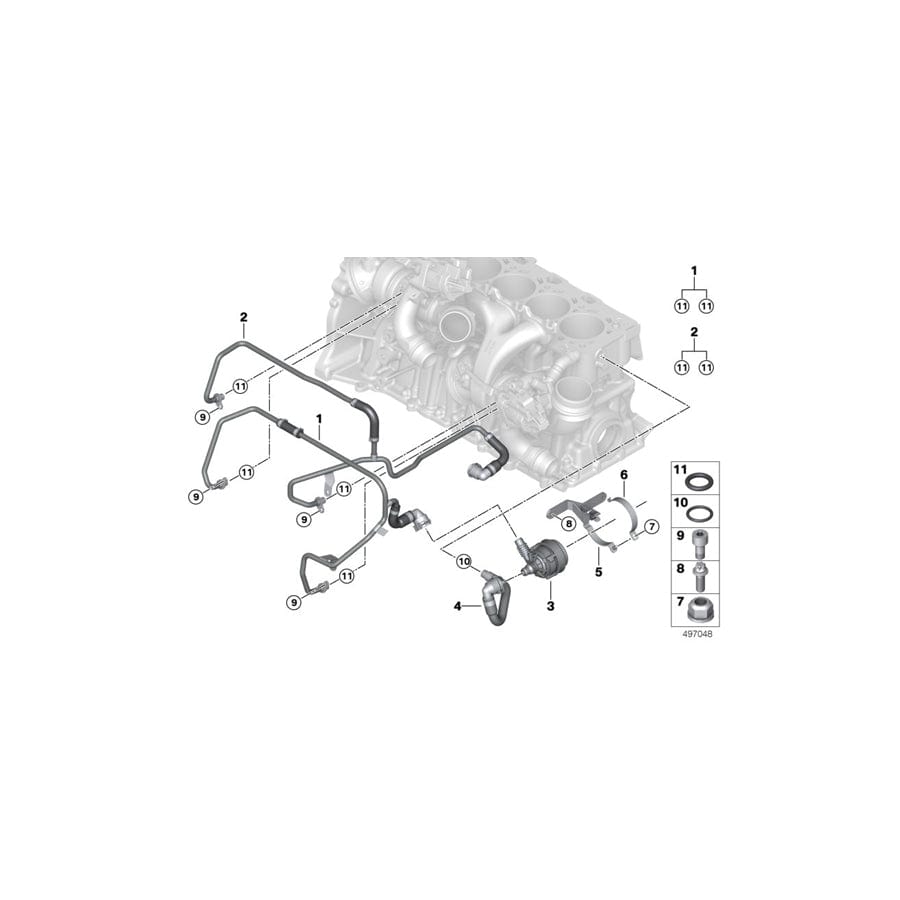 Genuine BMW 11538091173 Coolant Line, Turbocharger Supply Line (Inc. X3 M & X4 M)