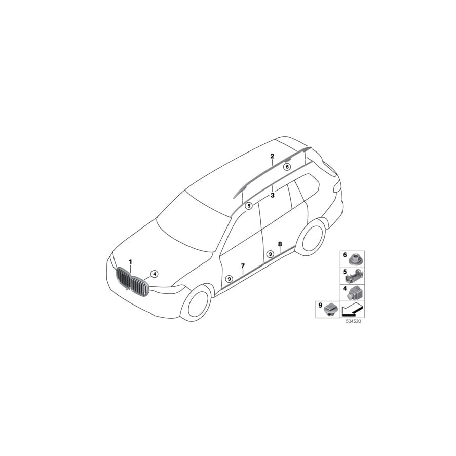 Genuine BMW 51137428687 G07 Moulding Door Front Left (Inc. X7 50iX, X7 30dX & X7 40iX)