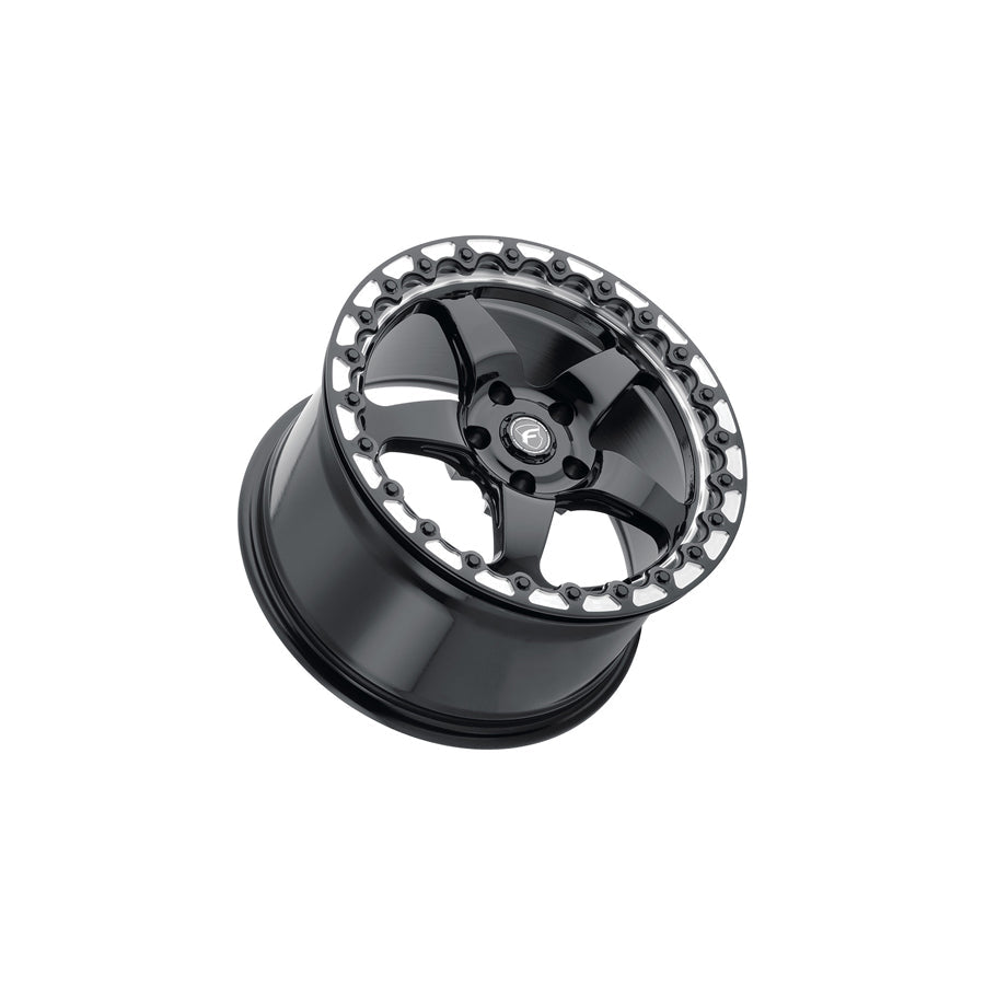 Forgestar F00170071P30 17x10 D5 Beadlock Standard 5x115 ET30 BS6.6 Gloss Black Machined Drag Racing Wheel