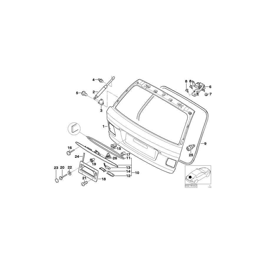 Genuine BMW 51248239745 E46 Bracket Gas Press.Spring Left (Inc. 318d)