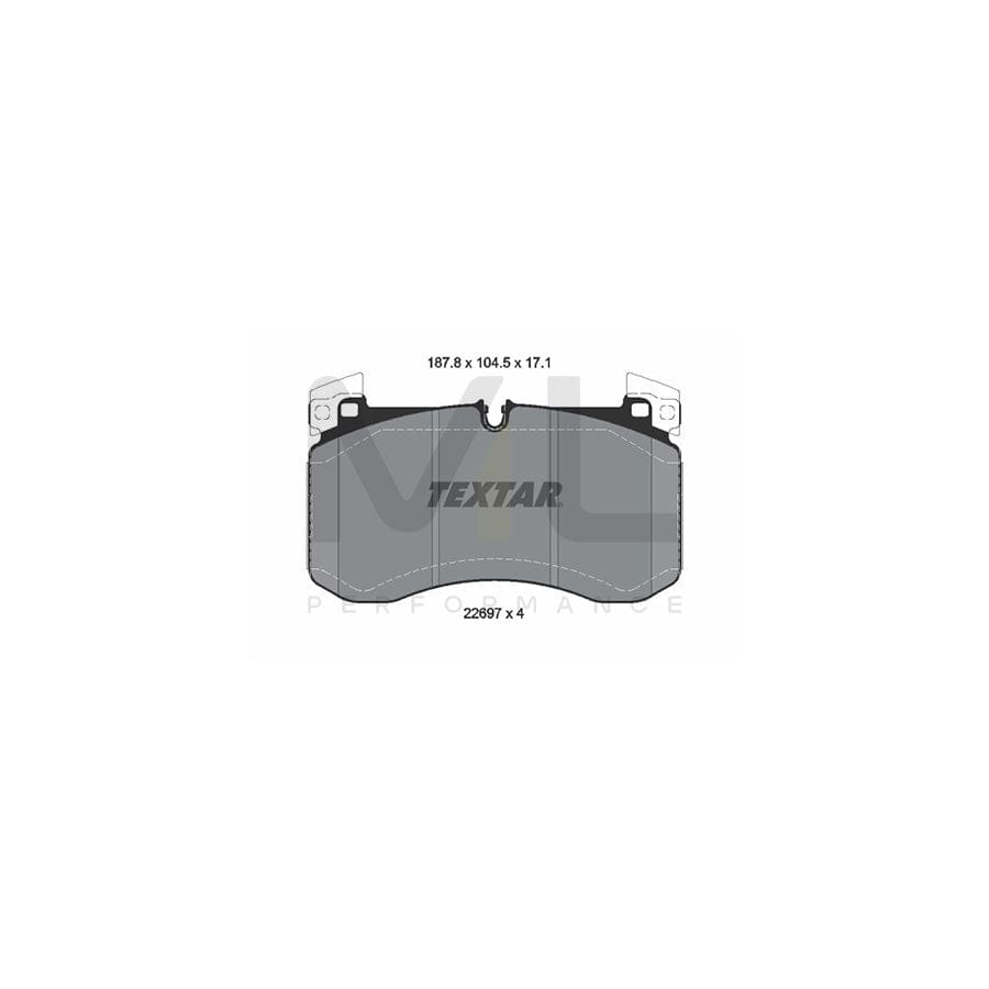 TEXTAR 2269701 Brake pad set prepared for wear indicator, with counterweights