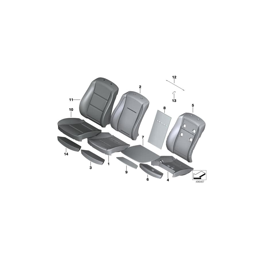 Genuine BMW 52109142328 E65 E66 Comfort Seat Upholstery, Right OC3 (Inc. 760Li, 745i & 760i)