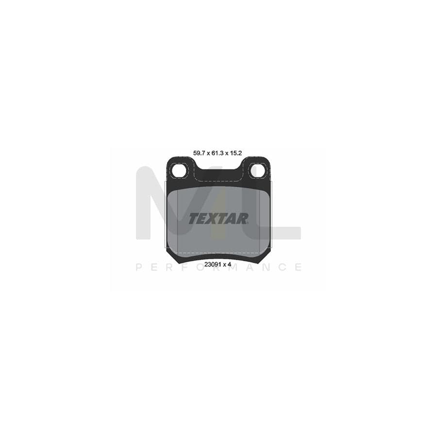 TEXTAR 2309102 Brake pad set not prepared for wear indicator