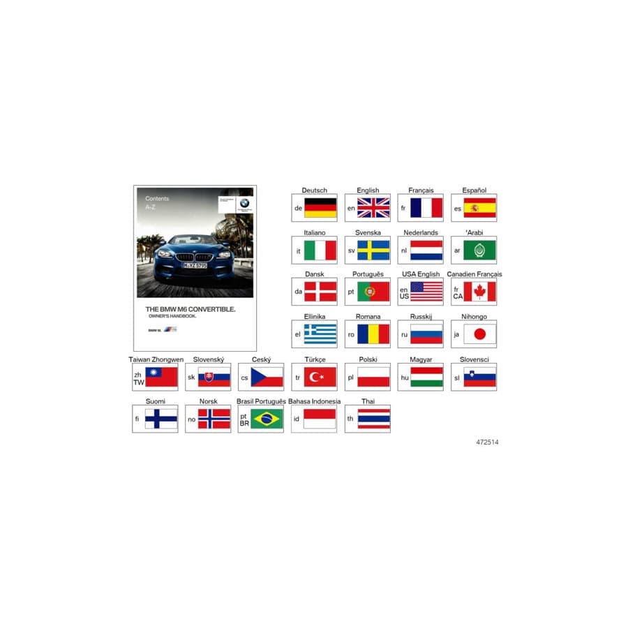 Genuine BMW 01402924240 Owner's Manual For F12 M6 TR (Inc. M6)