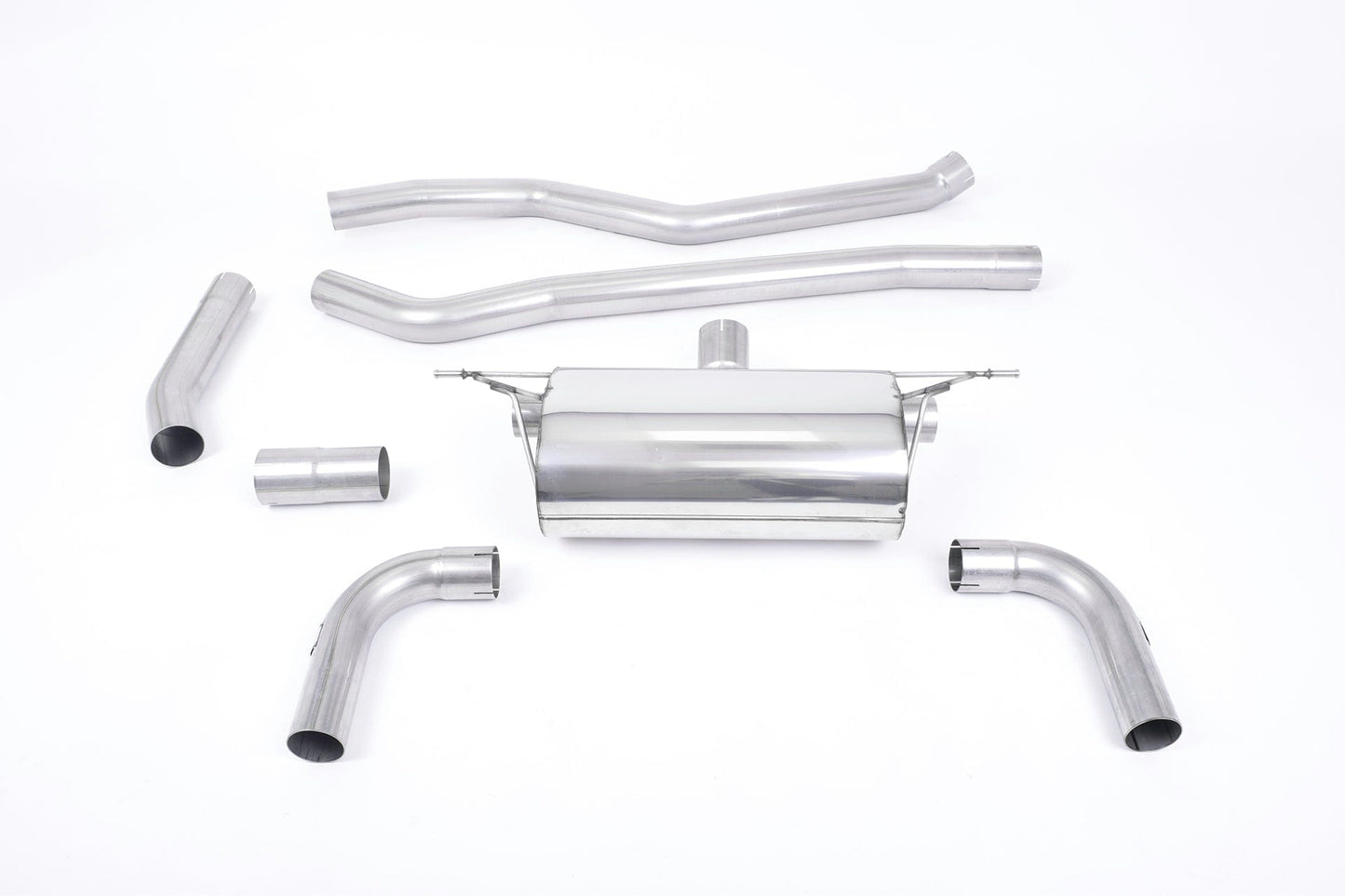 MillTek SSXBM1069 BMW F30 320i Cat-Back Race Non-Res Dual Outlet with Titanium GT-90 Trims
