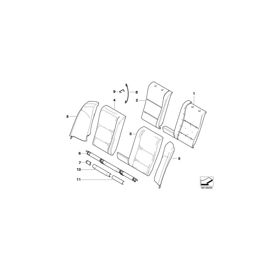 Genuine BMW 52207148396 E60 Side Finisher, Leather, Right BEIGE (Inc. 525i, 530xi & 523i)