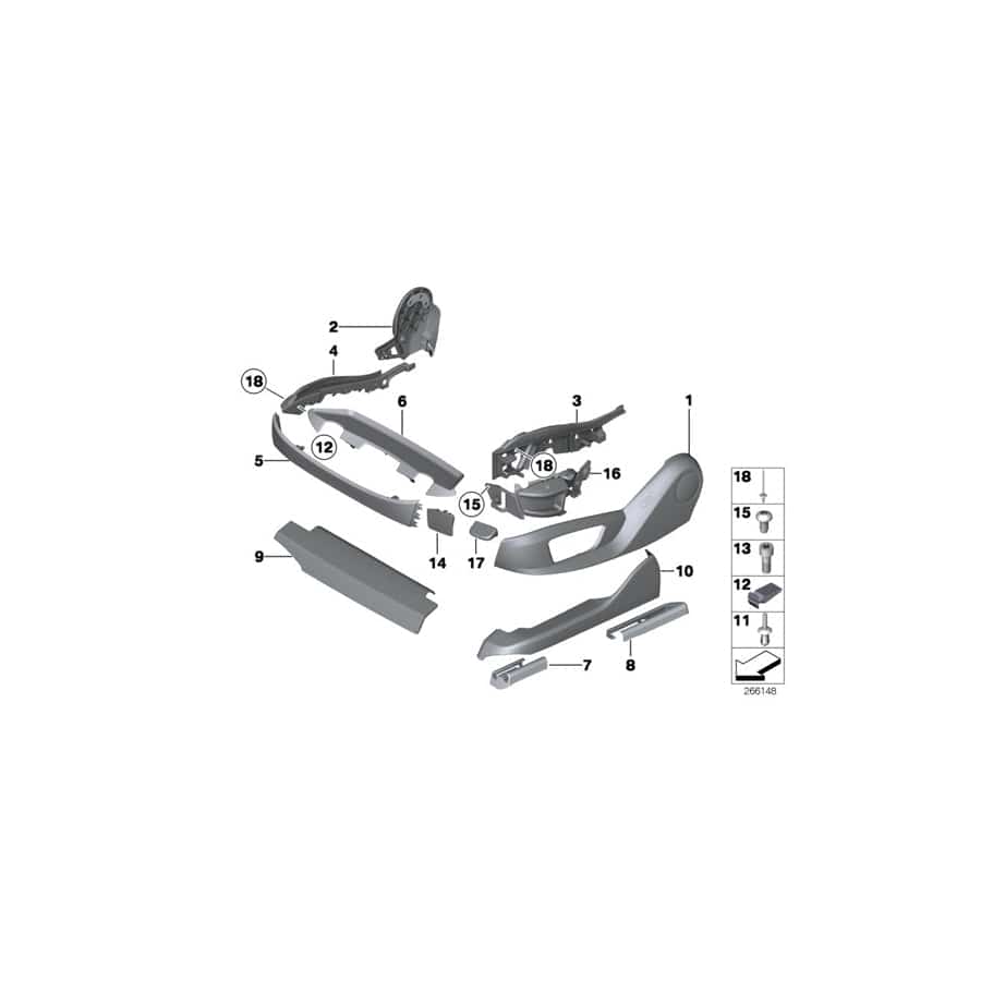 Genuine BMW 52109168278 F04 F03 F10 Cover, Seat, Top OYSTER (Inc. 550i, 740Li & 535iX)