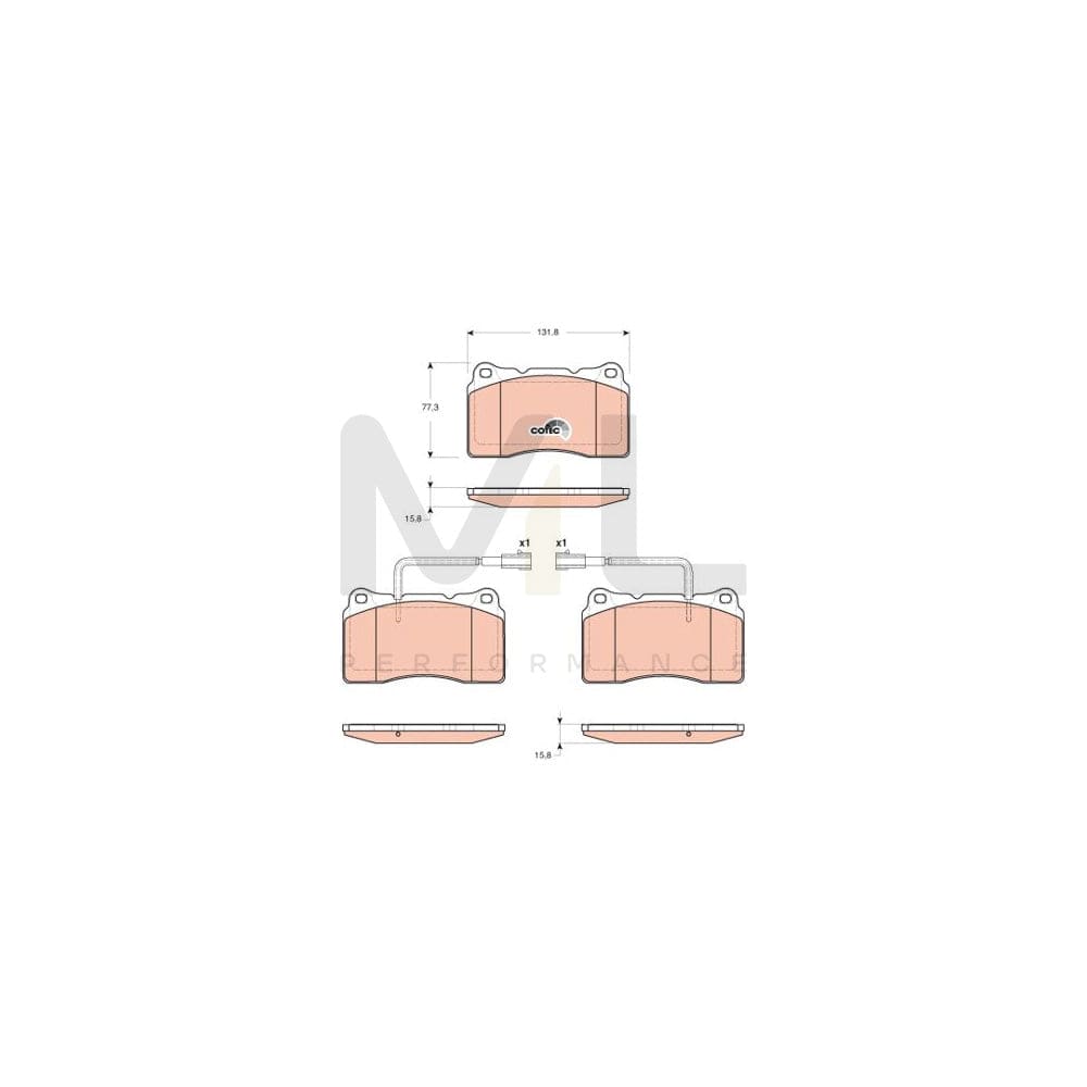 TRW Cotec Gdb1648 Brake Pad Set Incl. Wear Warning Contact