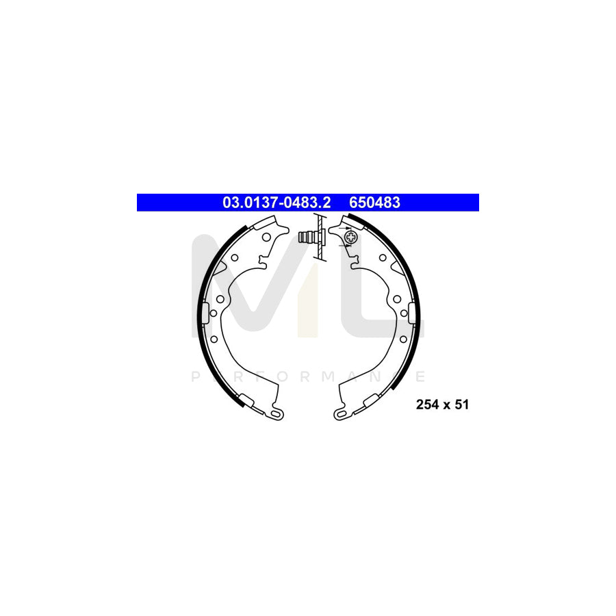 ATE 03.0137-0483.2 Brake Shoe Set without lever