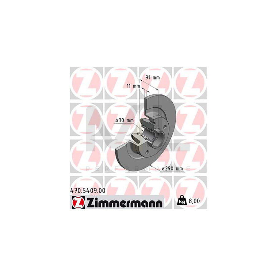 ZIMMERMANN 470.5409.00 Brake Disc Solid, with ABS sensor ring, with wheel bearing - 1 piece