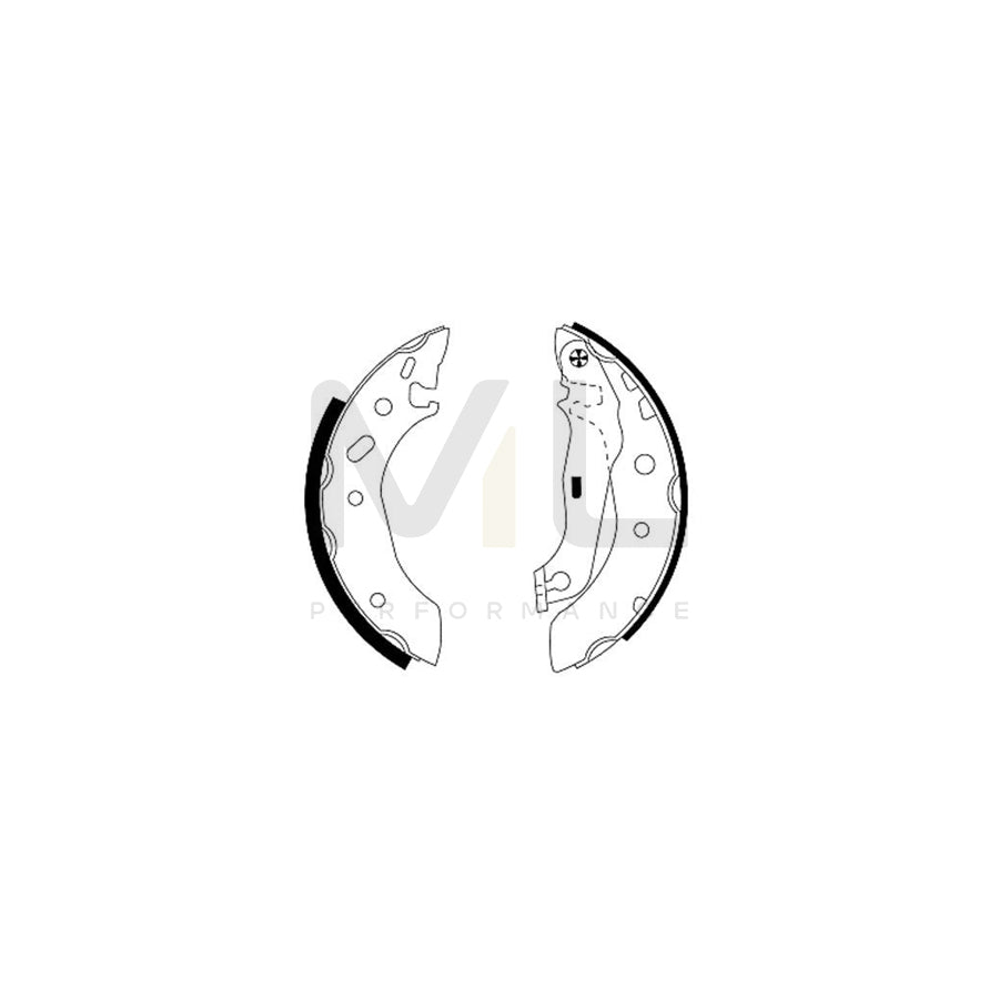 TEXTAR 91048800 Brake Shoe Set with handbrake lever