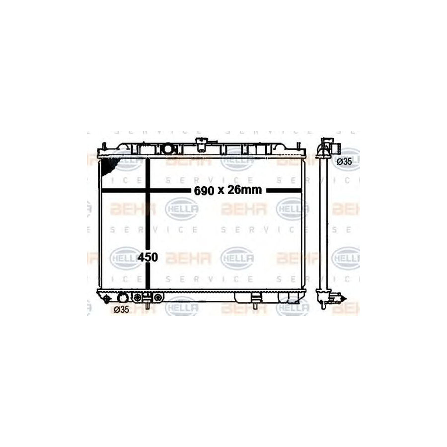 Hella 8MK 376 790-301 Engine Radiator For Nissan X-Trail (T30)