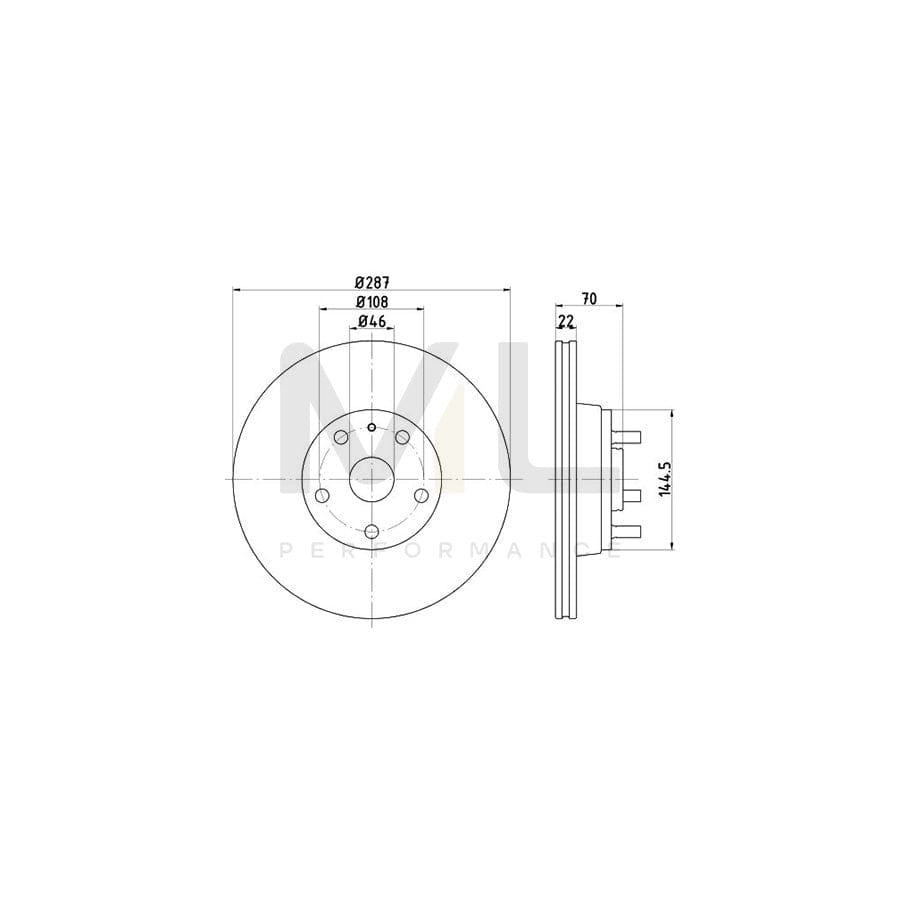 TEXTAR 92031200 Brake Disc Externally Vented, with wheel hub, with wheel studs - 1 piece