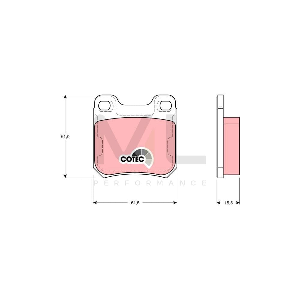 TRW Cotec Gdb1346 Brake Pad Set Not Prepared For Wear Indicator