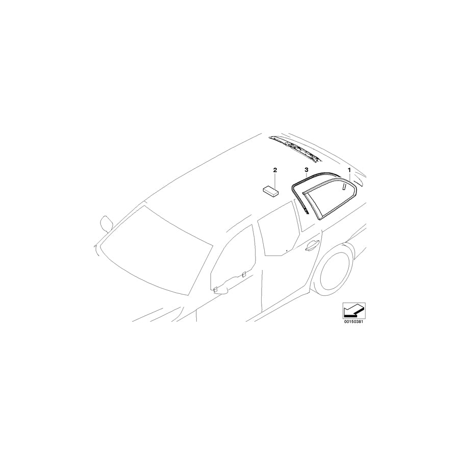 Genuine BMW 51727110581 E61 Edge Protection, Side Window Rear Left (Inc. 535d, 525xi & 525i)